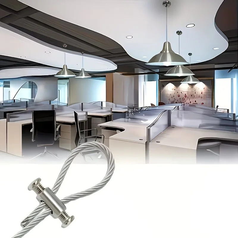 10PCS Steel Wire Rope Cable Clamp Metal Copper Clip Adjustable Screw Metal Fixture Sling Fastener Accessories for 1.5-2.5mm