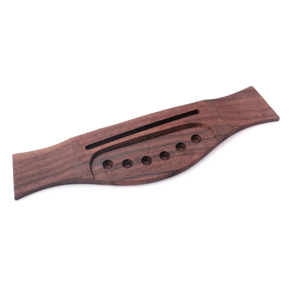 

Rosewood Acoustic Guitar Bridge Fit 34 36 38 Inch Folk Guitar Parts Vintage Saddle Thru Slotted Replacement For Diy Repair