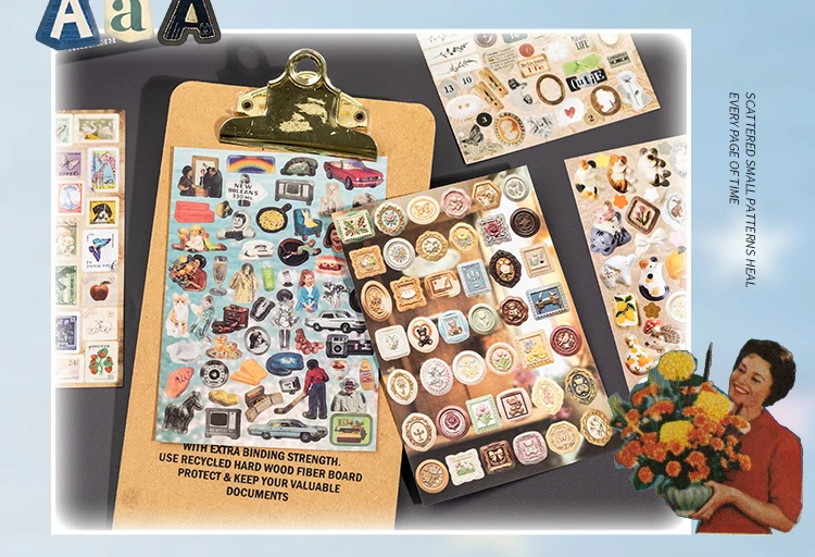 Journal GO 30-seitiges, vielseitiges, niedliches Stickerbuch, perforiertes, glänzend beschichtetes Papier, dekoratives Stickerpapier für Journaling und Scrapbooking – Detail 6