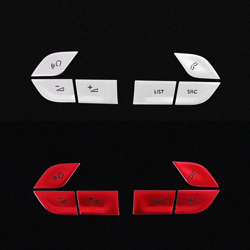 For Peugeot 2008 2022 2023 2024 Car Steering Wheel Button Switch Decoration Cover Sticker Interior Accessories