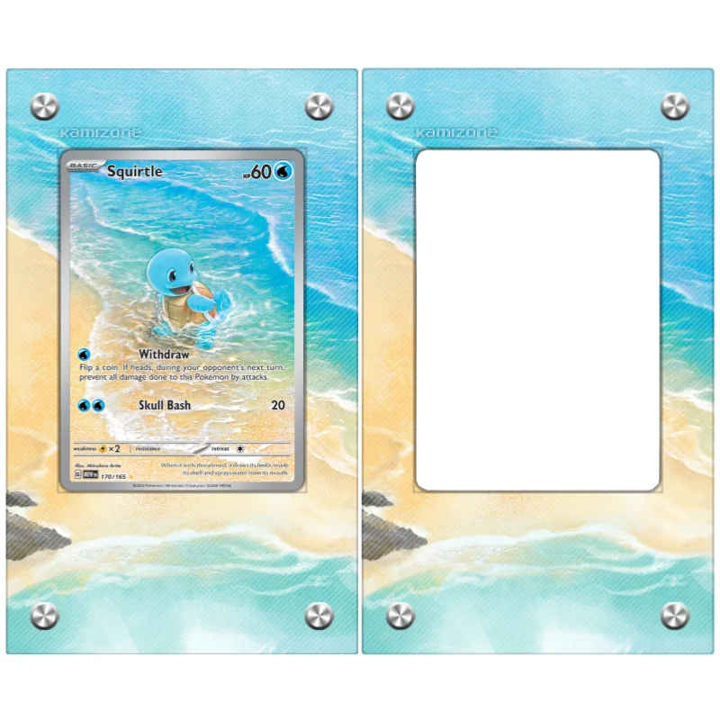 Pokemon PTCG Cards Brick 151 Squirtle Anime Game Protective Case Extended Picture Self Made Acrylic Gifts Does No Include Cards