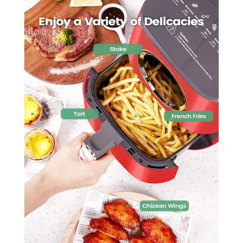 Large Air Fryer, 4.5 Quart Electric Hot Oven Cooker, Free Cheat Sheet for Quick Reference Guide, LED Touch Digital Screen,