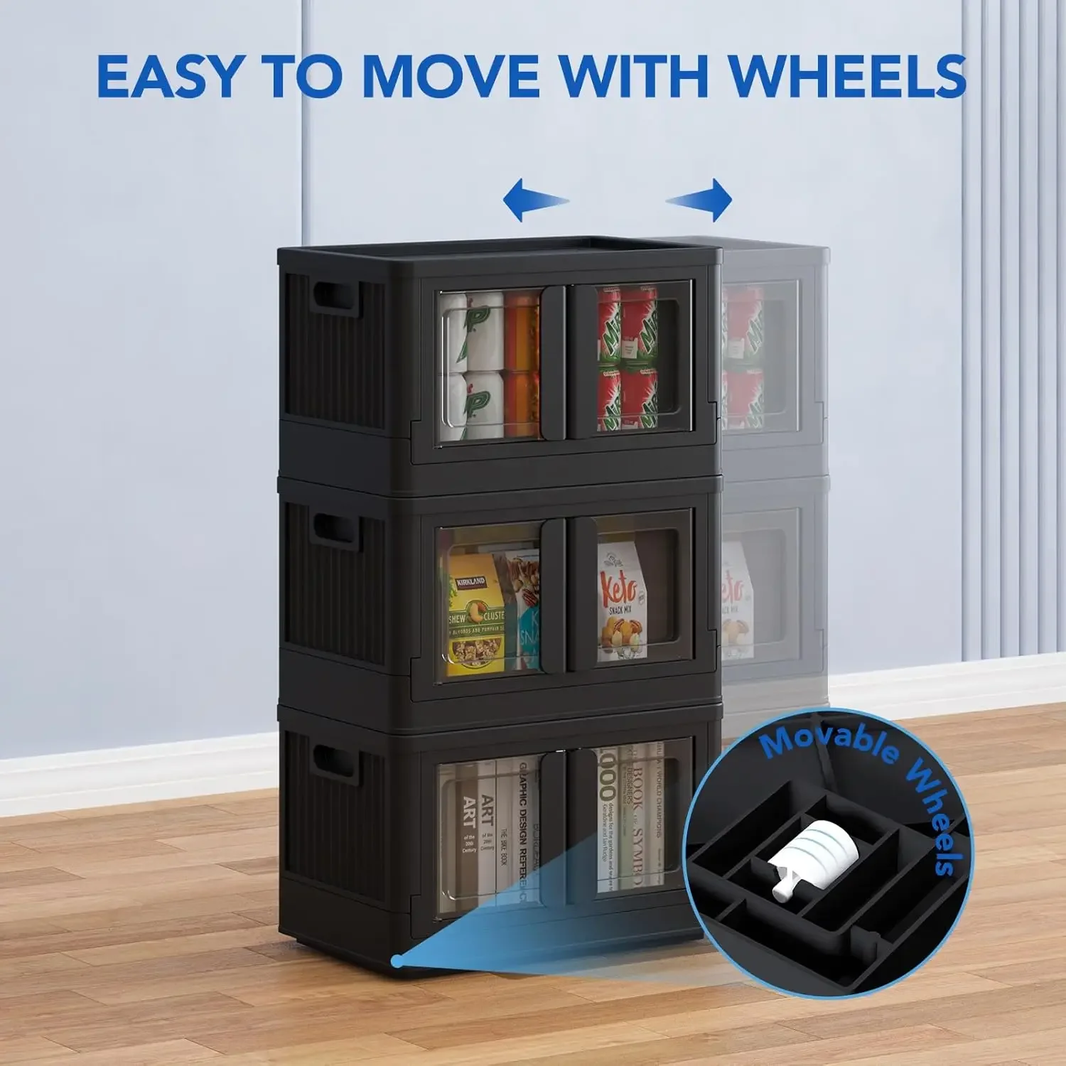 Stackable Storage Bins with Lids, Collapsible Plastic Storage Bins, 75 QT-2 Pack Closet Organizers