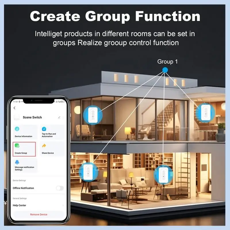 

MLGB-New Tuya Zigbee Smart Wireless 12 Scene Switch Push Button Controller Smart Home Automation Scenario For Tuya Device