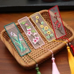 Bookmarks Cross-stitch Plum Blossom Diy Embroidery Peace and Blessing Pouch Stitch for Needlework Needle Minder Organizer Craft