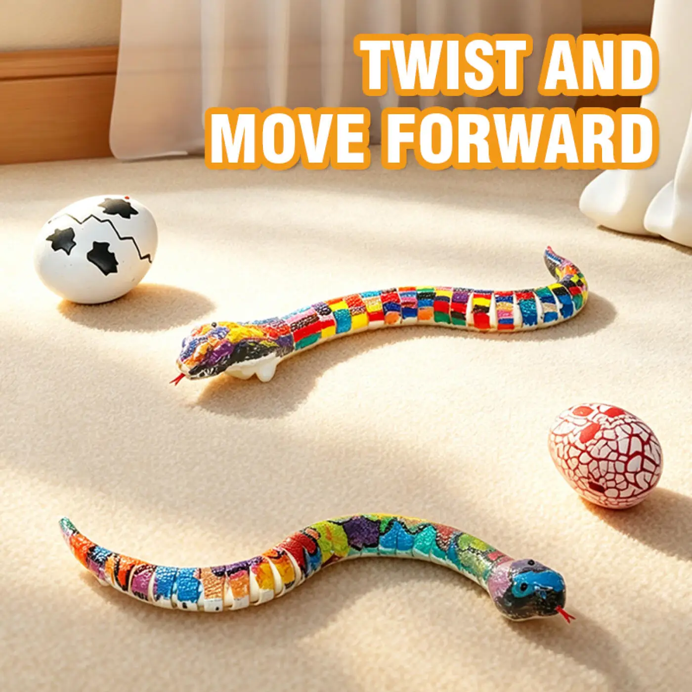 DIY graffiti RC Animal Remote Control Snake Induction dual control Rattlesnake crawling simulation luminous snake Kid Novelty to