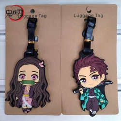 Anime Demon Slayer Luggage Tag Silica Gel Suitcase ID Addres Cartoon Holder Baggage Boarding Tag Portable Label Kids Xmas Gift