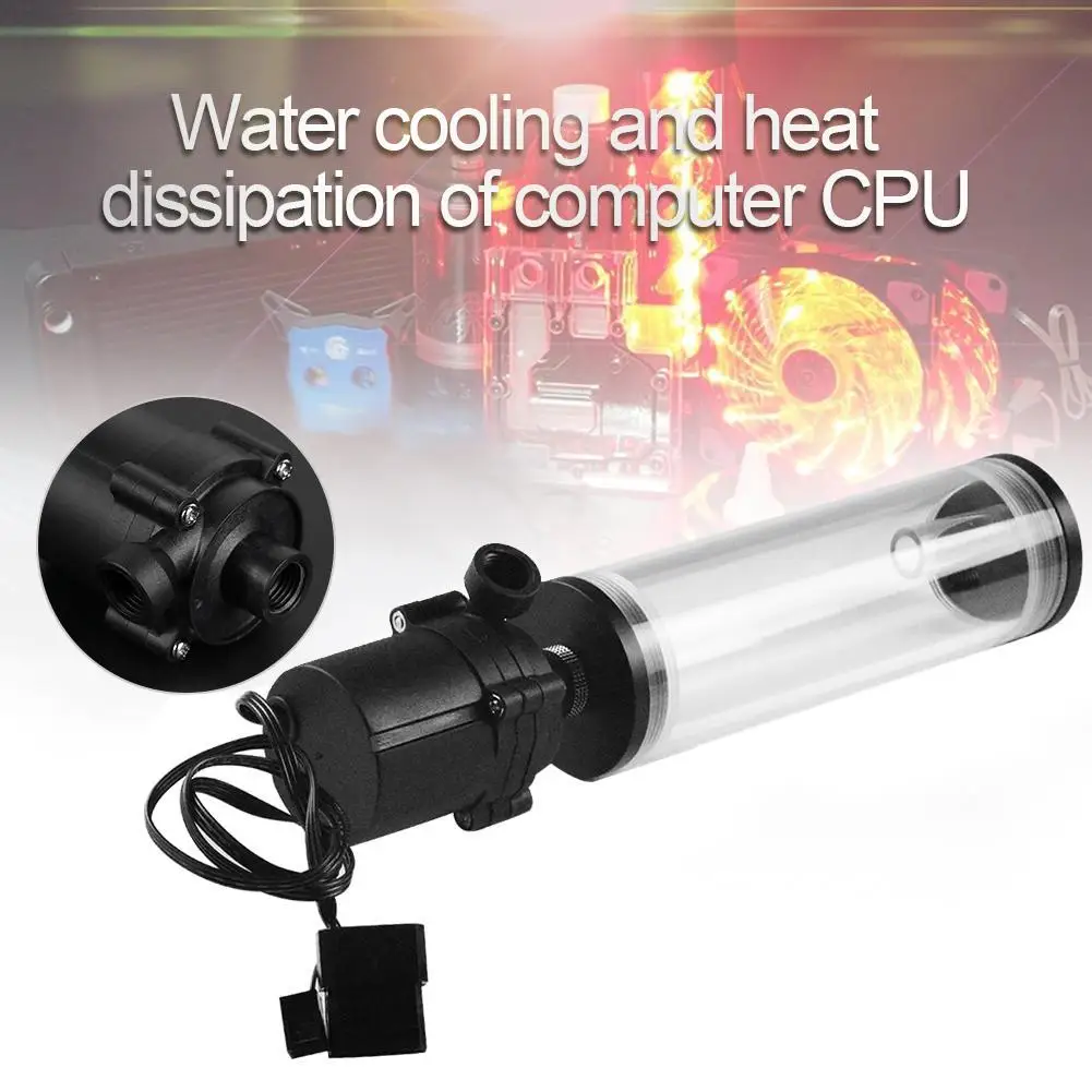 G1/4 Thread XHC8+160mm Cylinder Computer Water Tank PC Water Cooling SC600 Pump Radiator Waterblock Holder Kit for CPU