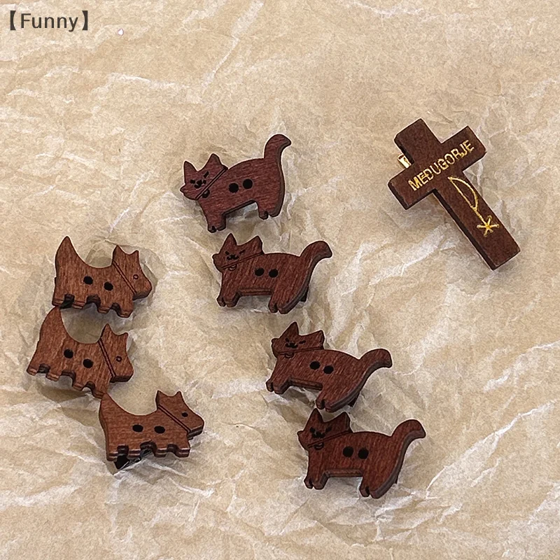 

〔Funny〕 Cute Cat And Dog Wooden Hairpin Bangs Clip Side Clip Student Jewelry Hair Accessories