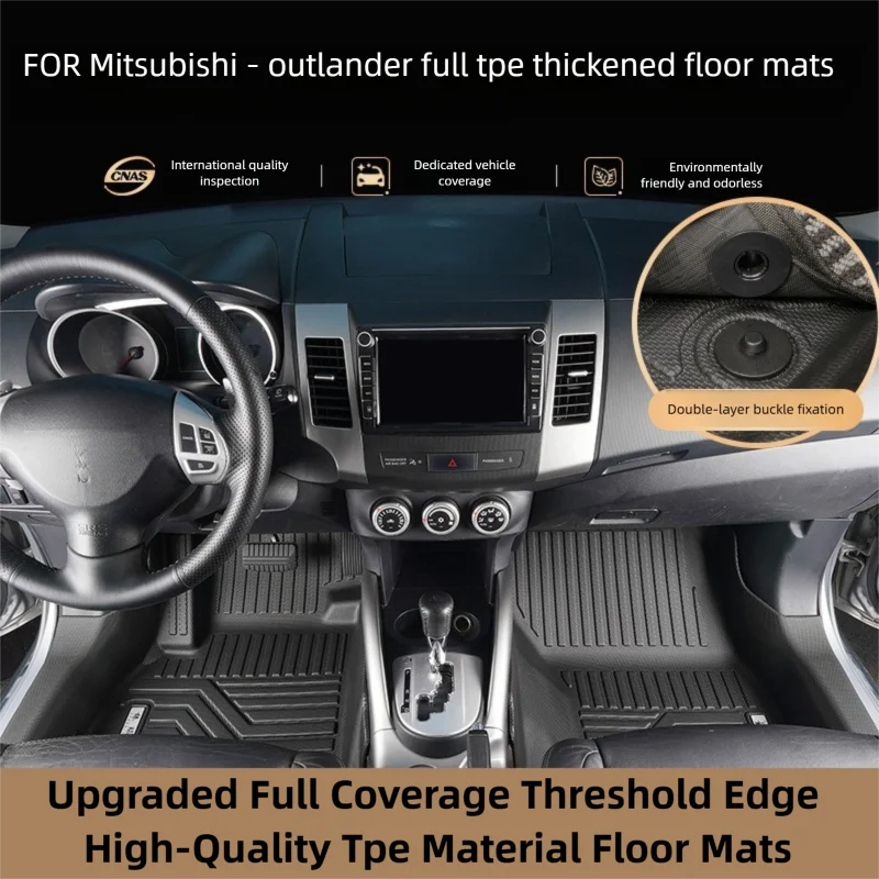 NEW 5D TPE Floor Mats For Mitsubishi Outlander 2006-2012 LHD Full Coverage Foot Pad Waterproof For All Seasons Accessories
