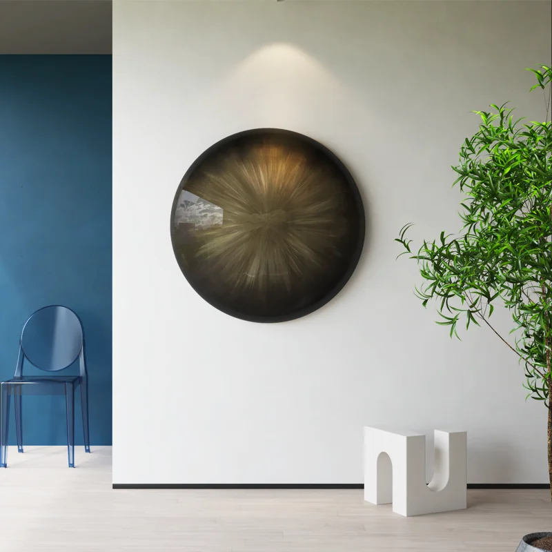 Modern light luxury 3D convex circular hanging painting, minimalist living room and dining room decoration painting