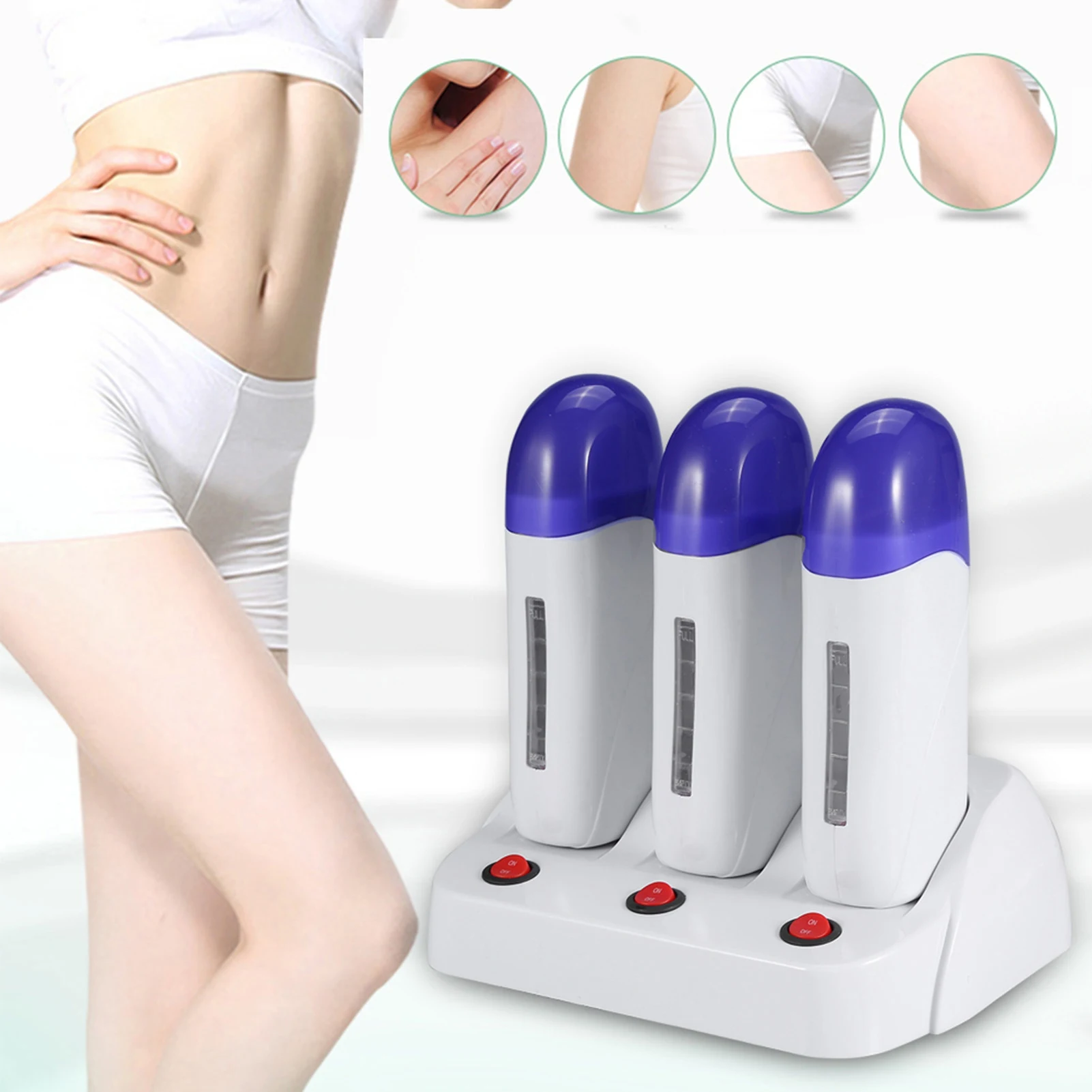 Single/double/triple seat Cartridge Wax Depilatory Roller Warmer Heater Waxing Body Hair Removal Machine Cartridge Wax Roller