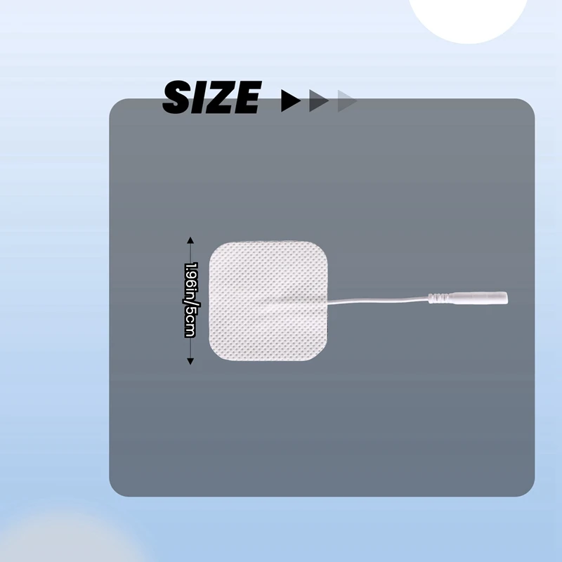 40Pcs TENS Unit Pads, 2X2 Electrodes For EMS Muscle Stimulator Electrotherapy Pads