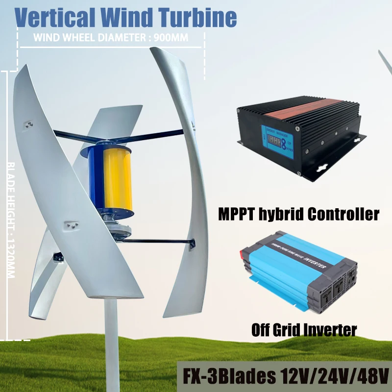 20000W Fast Delivery 24V 48V 12V 3 Phase Vertical Wind Turbine Generator Small Wind Turbine Home Use Low Noise High Efficiency