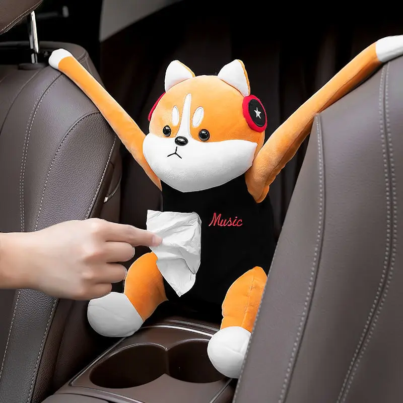 

Car Creative Tissue Box Plush Animals Cute Napkin Tissue Paper Holder Car Hanging Type Drawer Portable Paper Case Napkin Paper