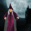 71in Life Size Hanging Witch Animatronic Talking Halloween Decoration, Sound Activated Scary Hanging Witch Prop for Haunted House Yard Patio Outdoor Party Decor