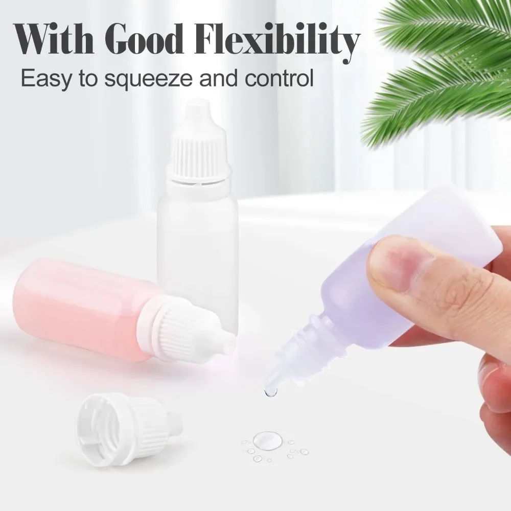 スクリューキャップ付きの空のプラスチック製スポイトボトル,アイドロップ,オイル,生理食塩水,3〜100ml, 50個