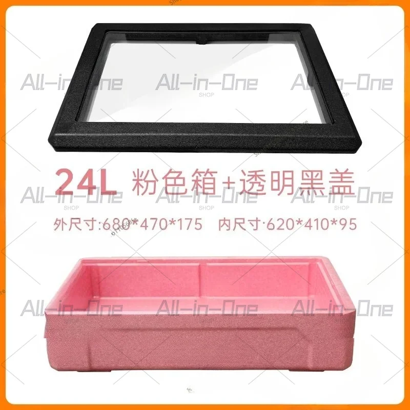 24L Portable Insulated Foam Cooler Box: Transparent Cover Design, Also for Tiramisu Mold Storage