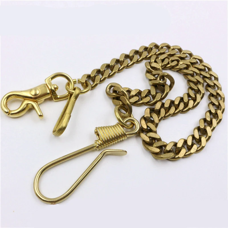 45CM Solid Brass Wallet Chain Keychain Metal Buckle Clips Snap Hook Belt Chains DIY Sewing Accessories