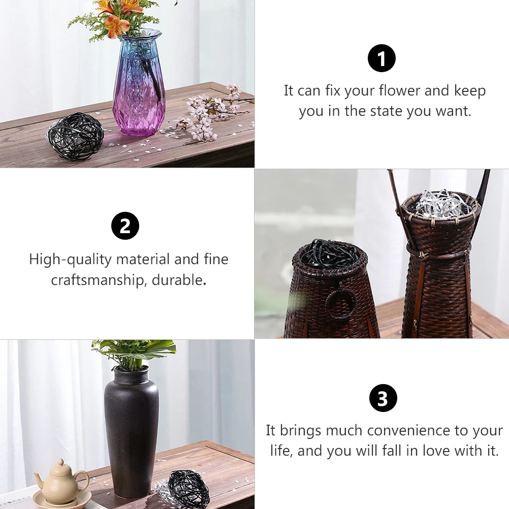 

2Pcs Flower Arranging Holders Flexible Deformable Aluminum Alloy Flower for Flowers Vase Home Shop Decoration