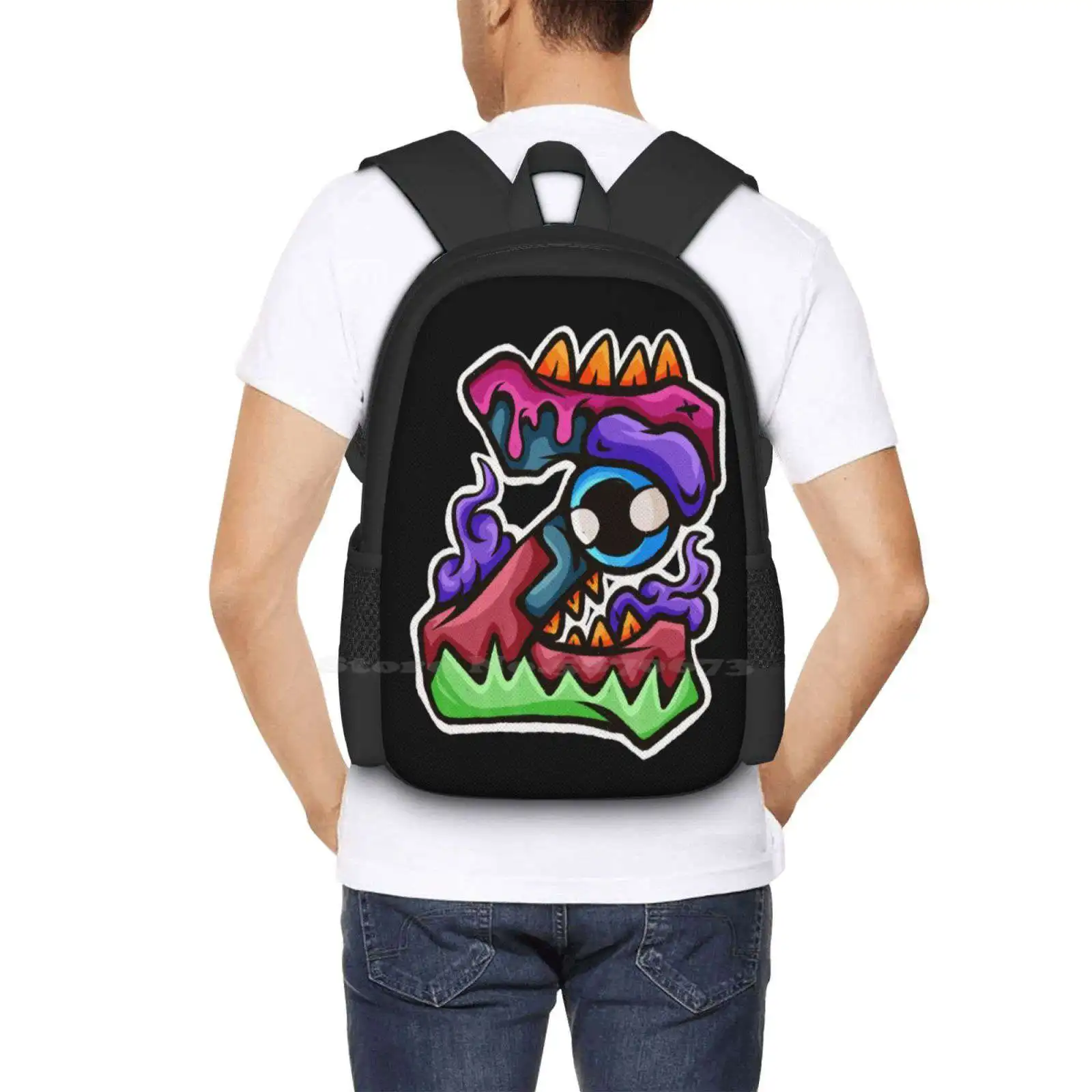 Z Hot Sale Backpack Fashion Bags Alvabet Font Monster Holiday Hallowen Cute Kid