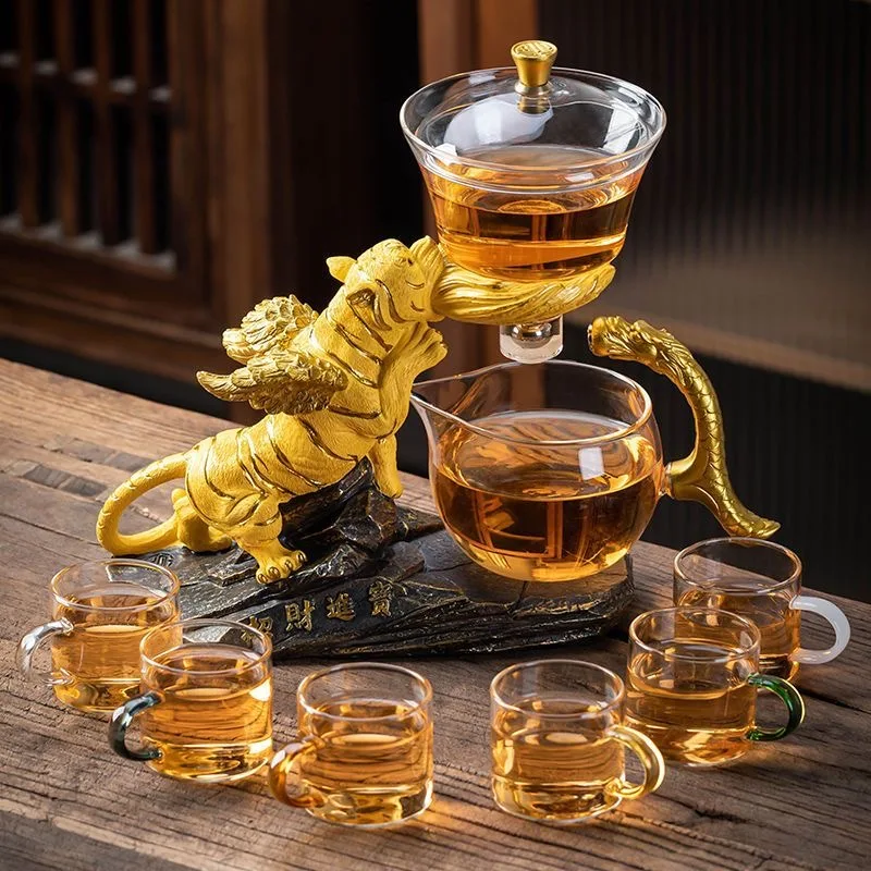 

Creative Teapot Full Automatic Glass Teapot Infuser Magnetic Water Diversion Heat-resistant Kungfu Tea Drinking Tea Set