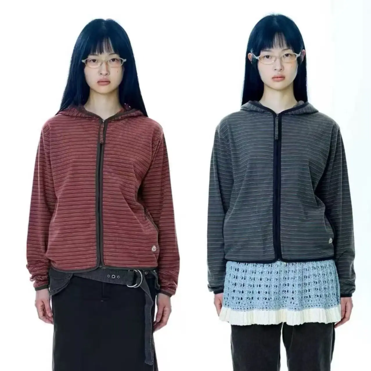 

Свободная повседневная толстовка с капюшоном Jaet, женская легкая теплая бархатная полосатая толстовка, верхняя одежда Qui Dry Coyseio Comic Sle