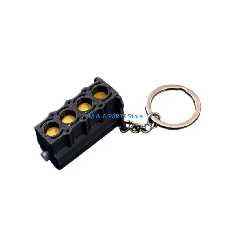 U1JF Detailed Engine Keychain with Interactive Piston Movement for Kid & Adult