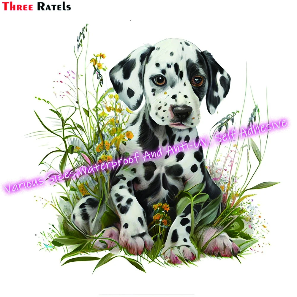 Three Ratels M143 Dalmatian Puppy Car Accessories Auto Decals Vinyl Material Waterproof Anti Scratch  Film