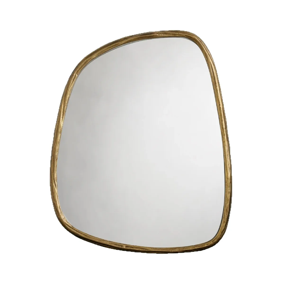 French simple log style wooden special-shaped makeup mirror wall hanging dresser mirror household bathroom