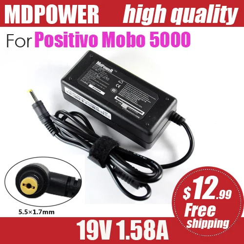 100% Nuevo, alta calidad, fuente de alimentación 19V 1.58A para portátil Mobo 5000, adaptador de corriente CA, cargador