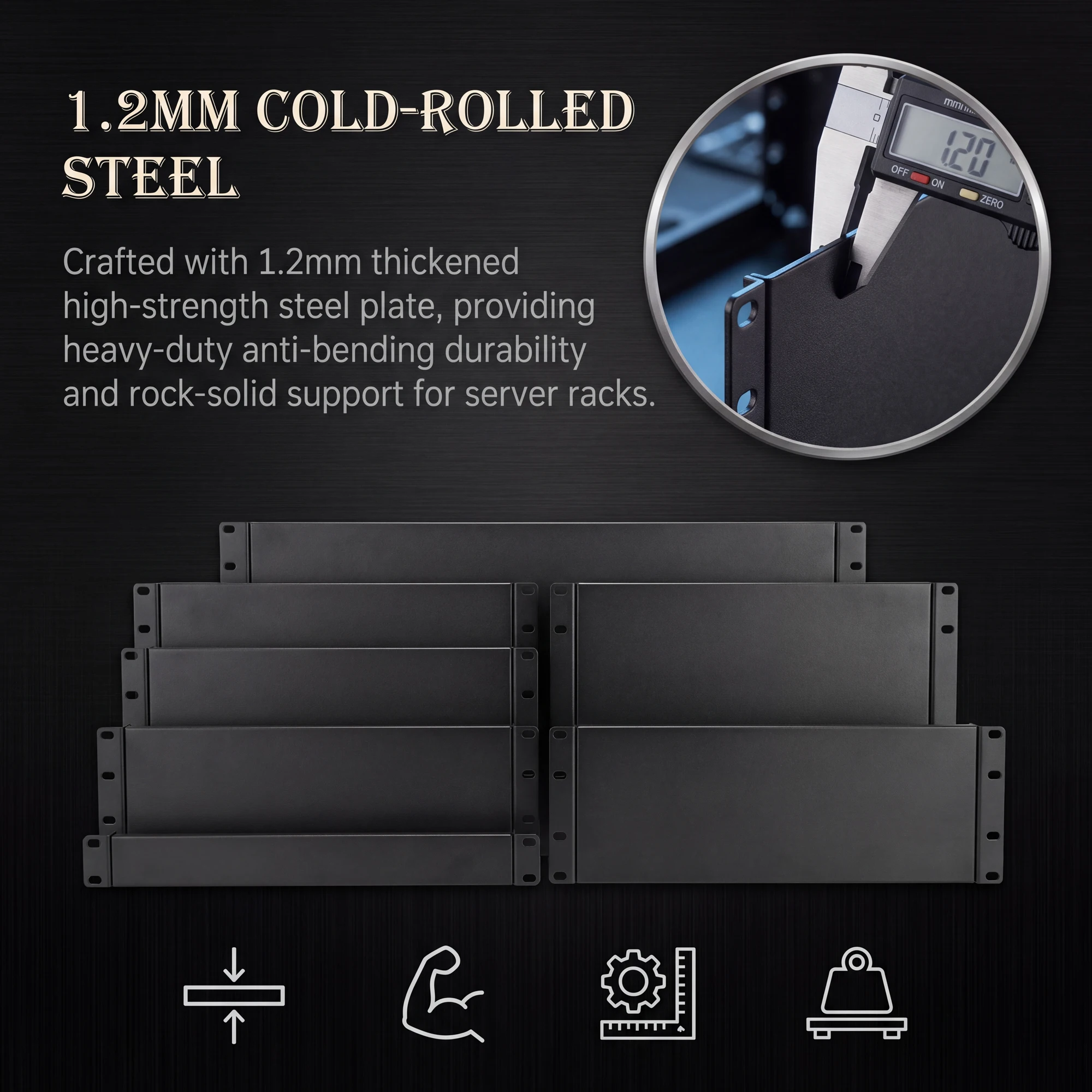 1/2/4/5/10Pcs 1U 2U 3U 4U 10 Inch Rack Blank Panel Server Cabinet Filler Panel For Network Enclosure Cabinet