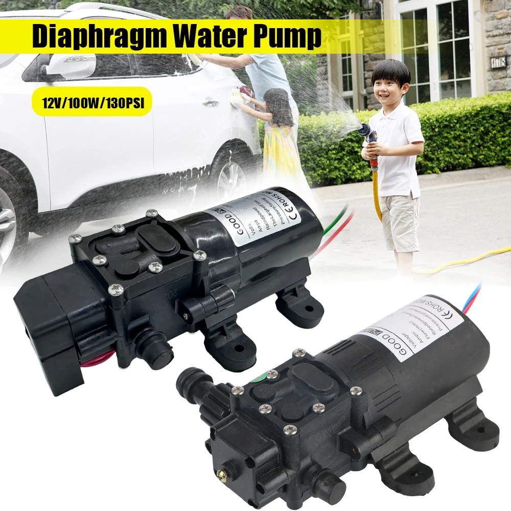 12V 220V 5.5L/min Durable Self-Priming Diaphragm Water Spray Electric Water Pump 130PSI Micro High Pressure DP-537 Agricultural