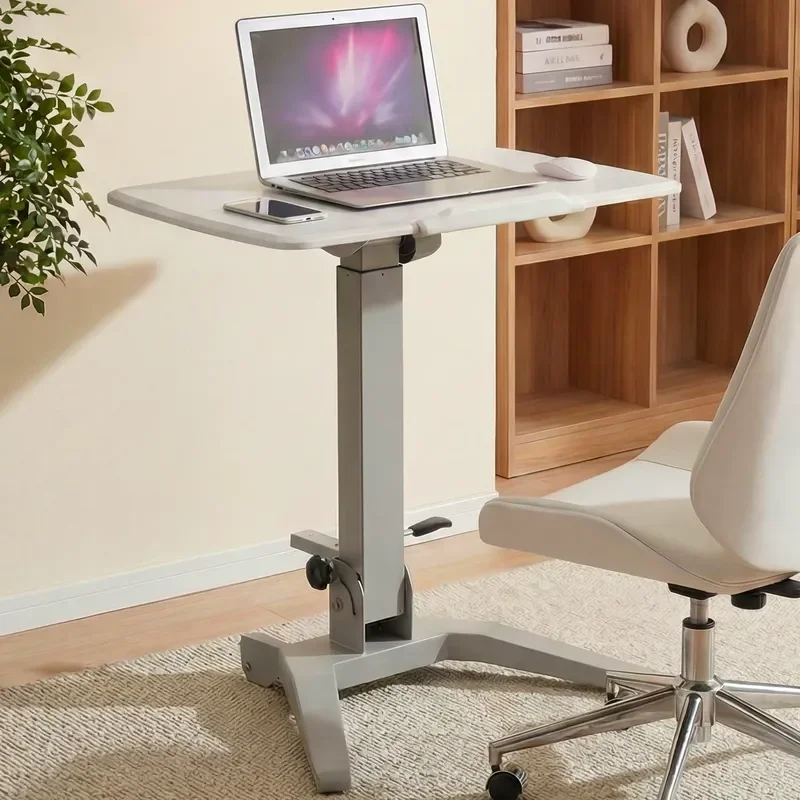 Red Crown Mobile Lifting Computer Desk White Adjustable Height Desk Home Study Table Bedside Table Folding Table