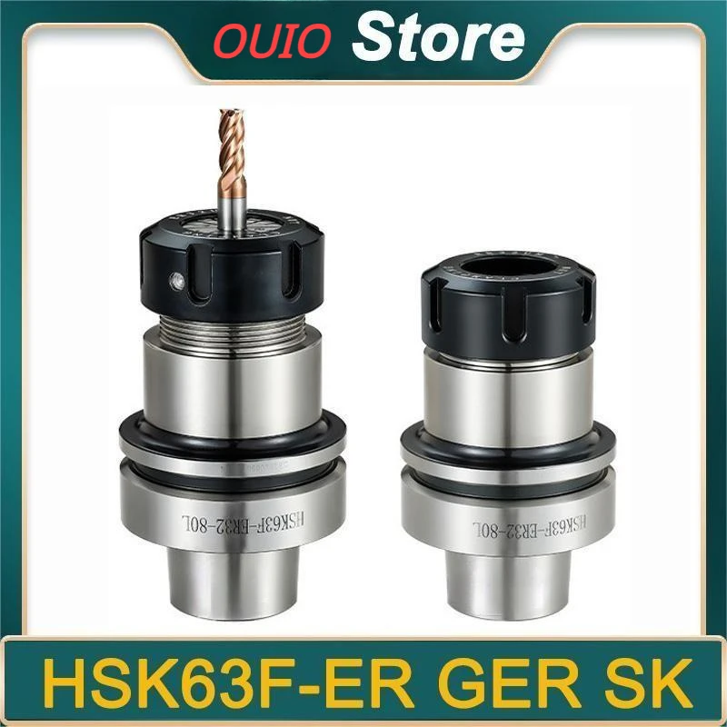 OUIO HSK63F Tool Holder HSK63 HSK ER ER16 ER25 ER32 ER40 Tool holder HSK 63F ER Engraving Woodworking Machine tool holder