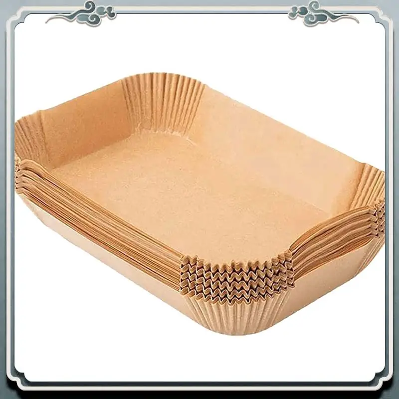 100PCS Air Fryer Liners Rectangle, Air Fryer Liners For Ninja DZ201 DZ401, Air Fryer Baking Paper For Ninja Foodi Dual Top-Rated