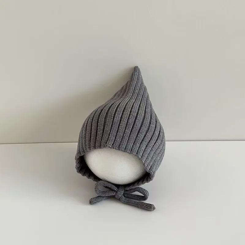 0-24M Baby Beanie Neugeborenen Elf Hut Frühling Herbst Gestrickte Winddicht Warme Earflap Kappe Mit Pom Pom – Detail 17