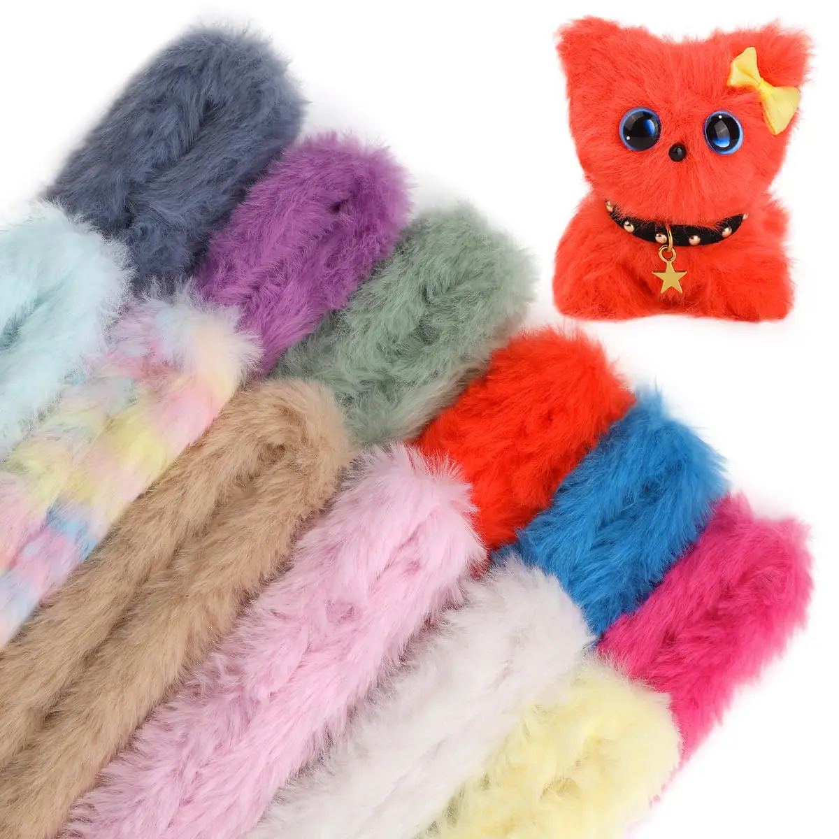 Fenrry 12Pcs Jumbo Fur Pipe Cleaners Craft Cleaners Chenille Stems Pipe for Beginners DIY Arts Craft Decorations