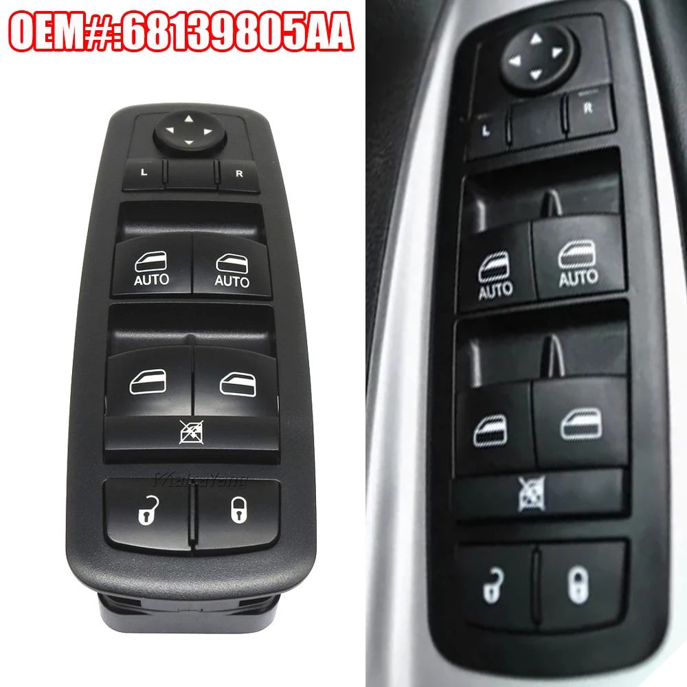 68231805AA 68139805AB Power Master Window Switch For Dodge Charger Ram Chrysler 200 300 4-Door 2011 2012 2013 2014 2015 2016