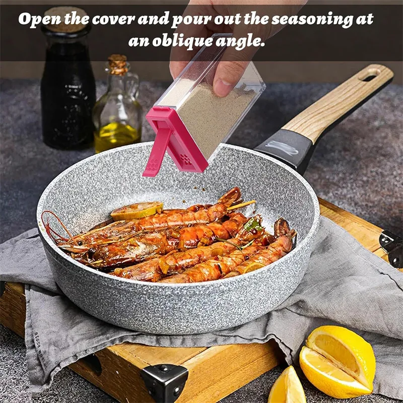 

Seasoning Storage Box Double Open Lid Sealed Moisture-proof Seasoning Jars for Home Kitchen Organizer Tools Kitchen Accessories