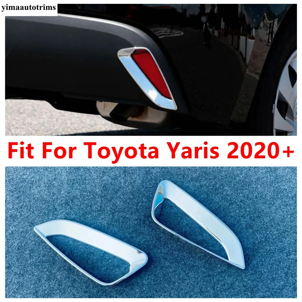 

For Toyota Yaris 2020 2021 Rear Bumper Fog Lights Lamps Frame Decoration Cover Trim ABS Chrome Accessories Exterior Refit Kit