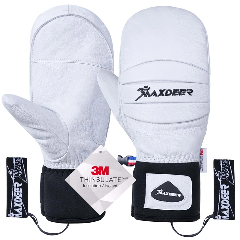 

Ski Gloves Waterproof Snowboard Mittens Men Women Winter Thermal Gloves Leather Snow Skiing Motorcycle Snowmobile Wear Resistant
