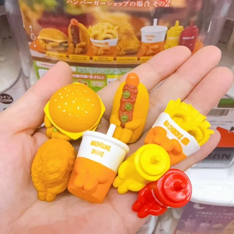 Bandai The Fast Food Food Aliments Seduti Ci sono vuoti in attesa Hamburger Hot Dog Pollo fritto Action Figure Collection Giocattoli di modello