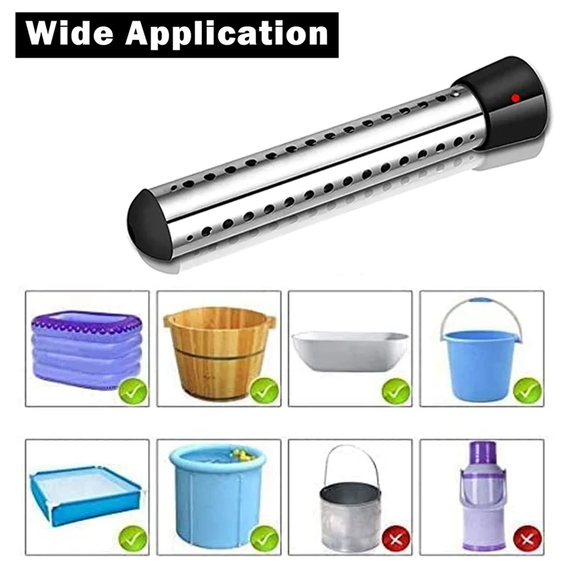 HOT 2500W Immersion Heater, Pool Heater Automatic Timer, Safe Pool Heating Immersion Heater, Perfect for Home Travel EU Plug