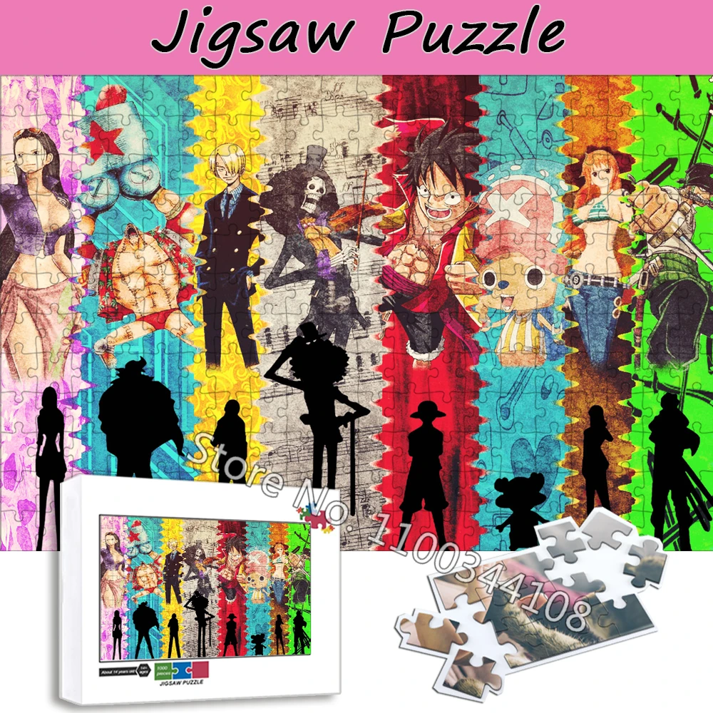

300/500/1000 PCS One Piece Jigsaw Puzzles Anime Character Monkey D.luffy Puzzle Children's Brainpower Handmade Toys Collection