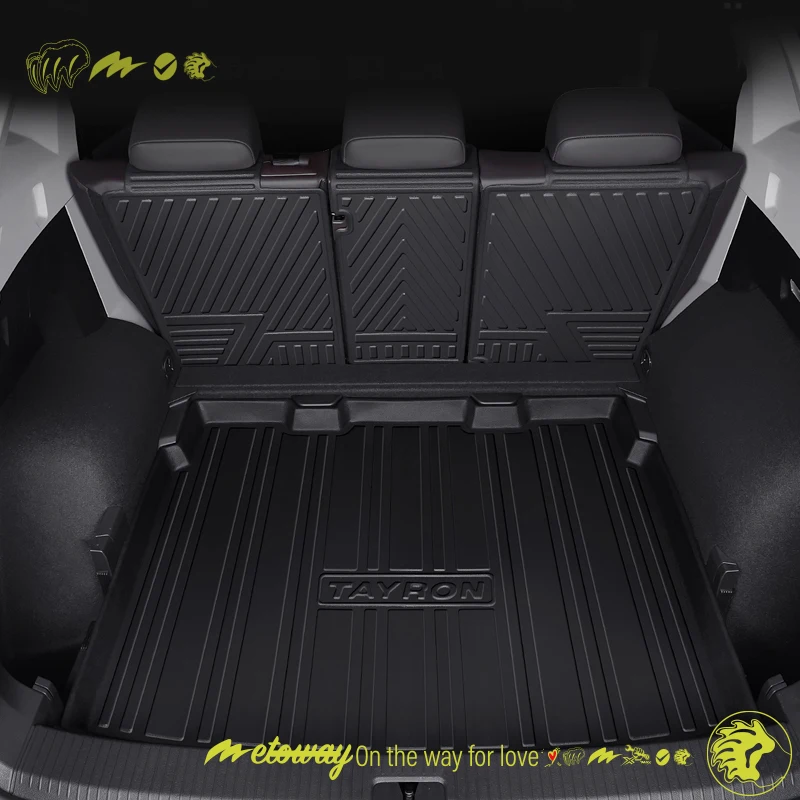 For VW TAYRON X GET 2019-2024 Custom Fit Car Trunk Mat All Season Black Cargo Mat 3D Shaped Laser Measured Trunk Liners