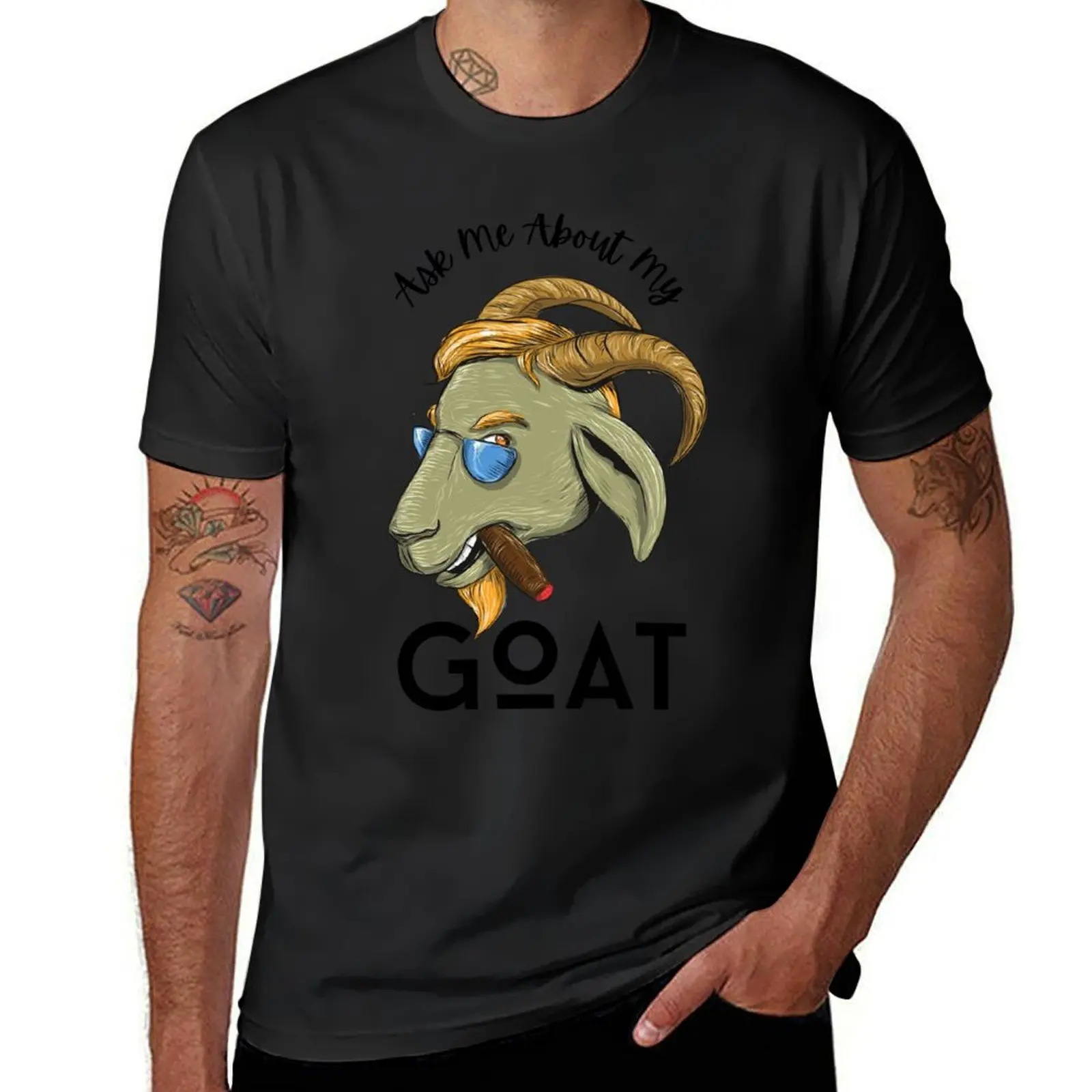 

Ask Me About My Goat T-Shirt anime animal prinfor boys boys animal print Aesthetic clothing t shirts for men pack