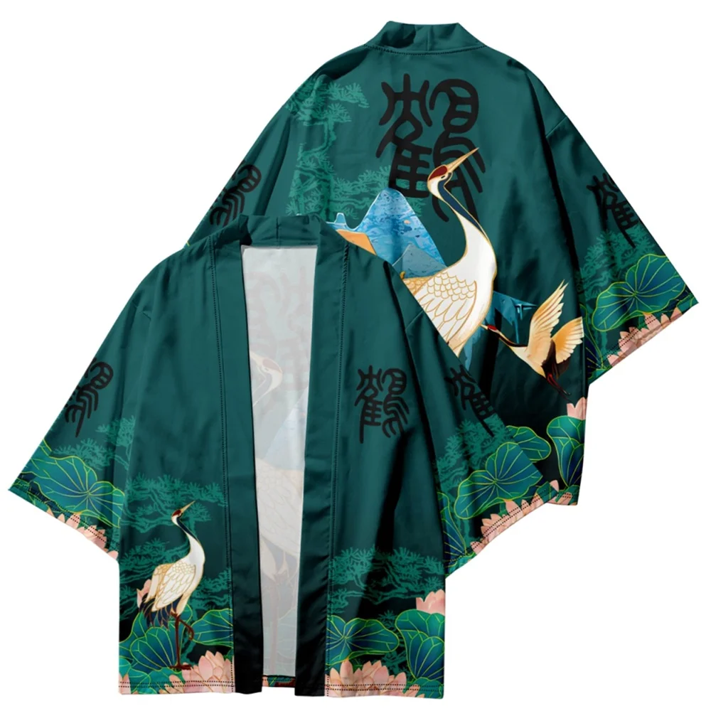 سترة صيفية يابانية تقليدية للرجال بأكمام قصيرة سترة بلوم كوي مطبوعة للرجال كيمونو ياباني للترفيه والشاطئ سترة الشاطئ