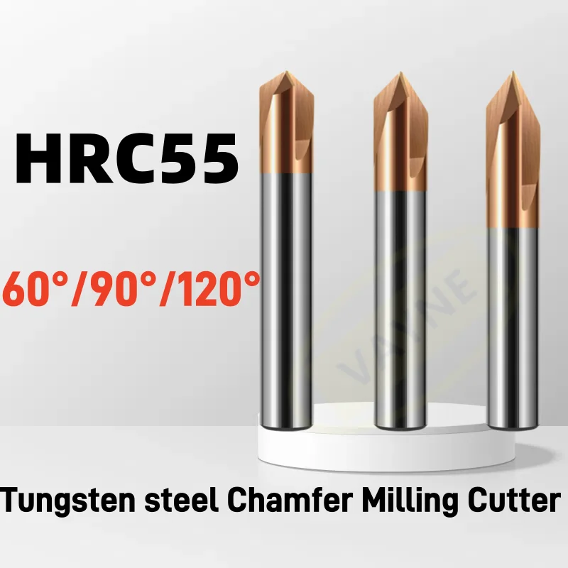 

Chamfer Milling Cutter 60 90 120 Degree Carbide Chamfer Mill Deburring Edge V Grove Router Bit 3Flute CNC End Mill 1-12mm HRC55