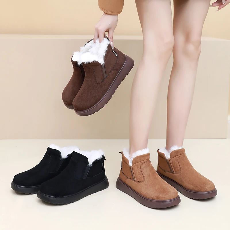 أحذية نسائية قطنية شتوية 2025 دافئة ومريحة للاستخدام الخارجي كاجوال سميكة القاع مضادة للانزلاق ومتينة شحن مجاني #6